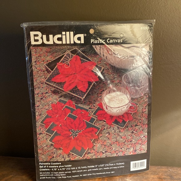 Bucilla Plastic Canvas Christmas Coasters & Ornaments Craft Kits  Set of 3 - Picture 2 of 7